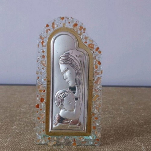 Silver (925) Panagia decorative icon 15x8 cm