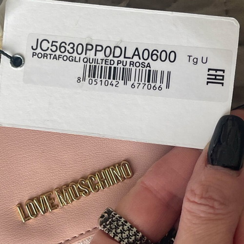 Love Moschino light pink crossbody phone pouch wallet new with tags