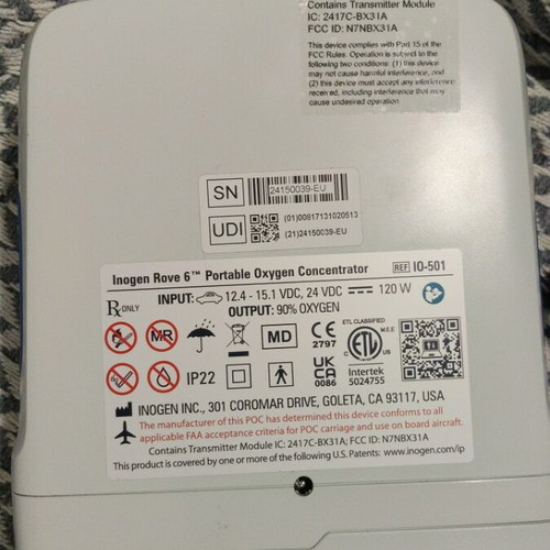 Inogen Rove 6 Portable Oxygen Concentrator new, 16-cell battery