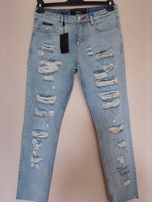 Philipp Plein Boyfriend Cut Jeans Over and Over Again new, Paradise Blue