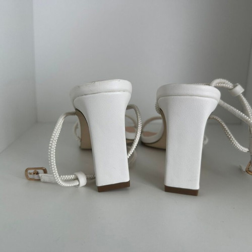 Verali white sandals size 38 with pearl straps