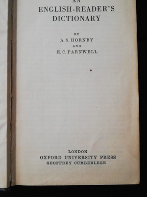 An English-Reader's Dictionary used by Hornby & Parnwell