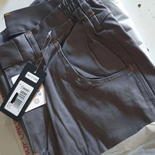 STOP Work Pants Medium New, Gray Cotton with Knee Pocket Design