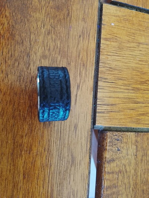 Dyrberg Kern ring like new, black metal and leather
