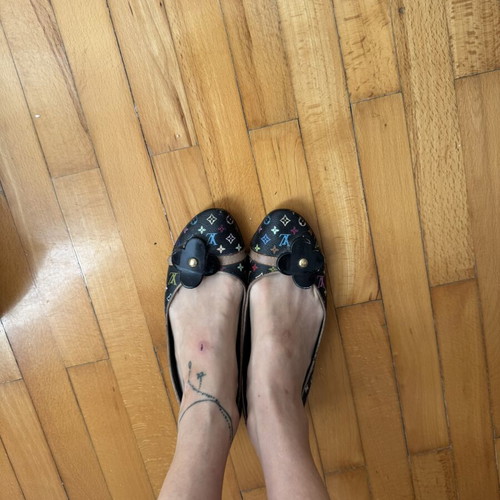 Louis Vuitton leather ballerinas used, size 36, multicolor