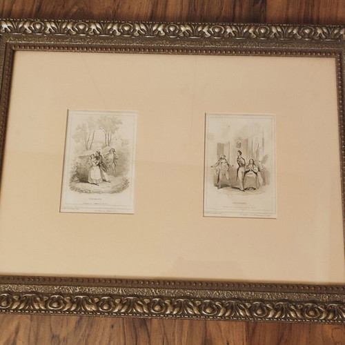 French engravings with a special and precise frame
