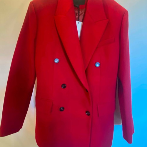 Zara set jacket and skirt midi red new M
