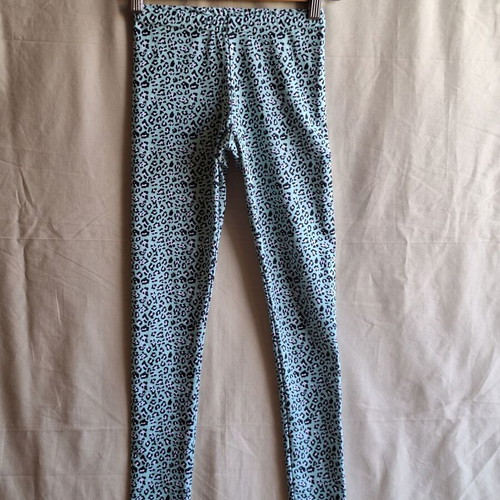 Miss Flamingo Kids Leopard Print Active Leggings, turquoise