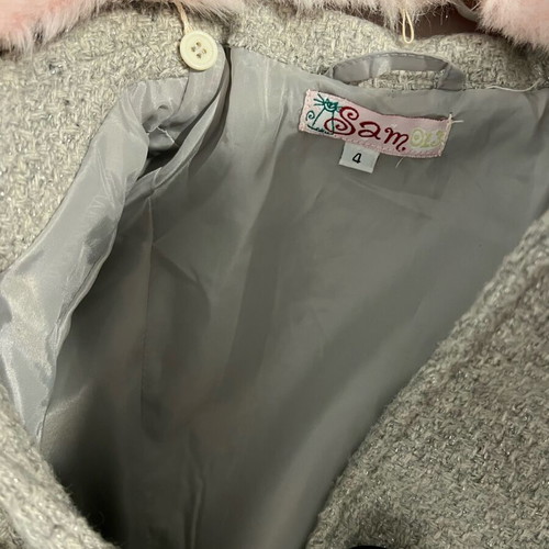 Sam 0 13 girls' grey coat like new, size 4 years
