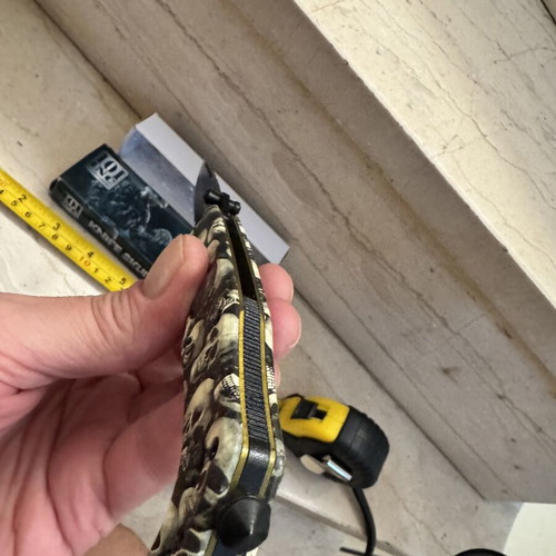 101 INC Skull decorative knife with embossed skulls, vintage gothic decor