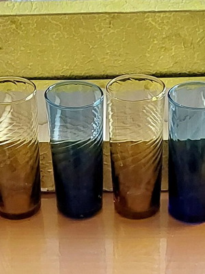 Collectible set of 6 handmade vintage glasses for ouzo, liqueur, schnapps new