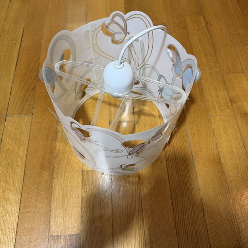 Children's plastic ceiling light with colorful butterflies for E27 bulb used