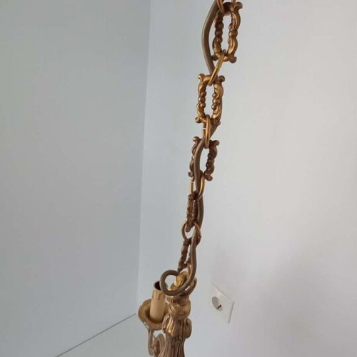 Bronze 3-Light French Louis XV Ceiling Light Like New