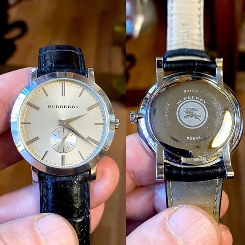Burberry watch used, stainless steel, waterproof with sapphire 40mm