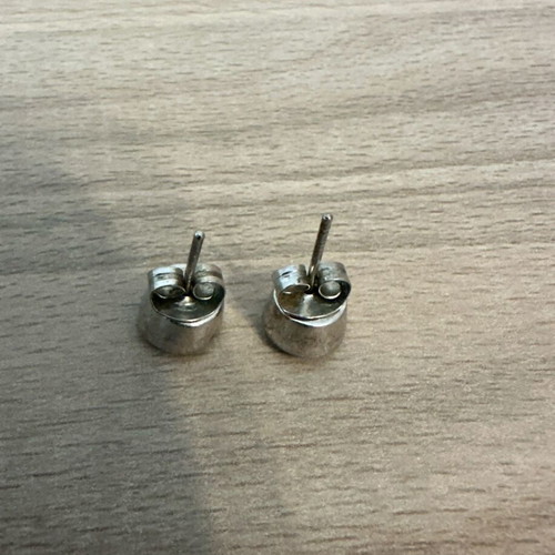 Silver Stud Earrings with Amethyst Stone like new