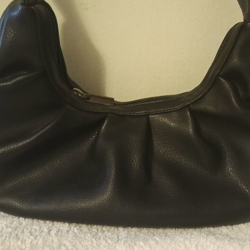 Women's handbag black faux leather like new, shoulder or hand