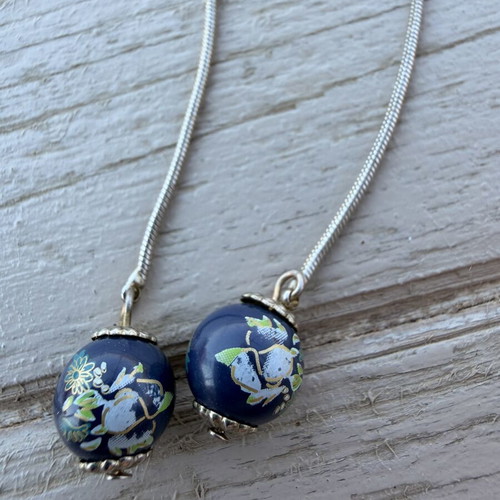 Vintage earrings, blue