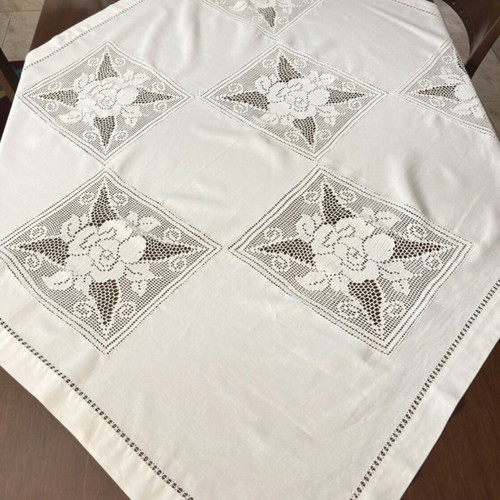 Handmade tablecloth 120x111 cm