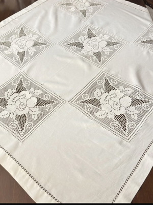 Handmade tablecloth 120x111 cm
