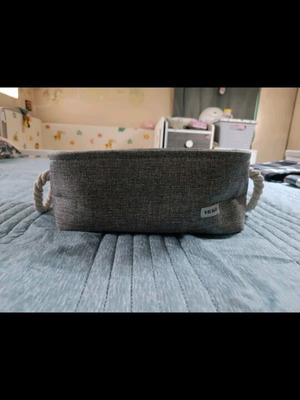 Fabric storage basket new, gray with handles 31x20.3x13 cm