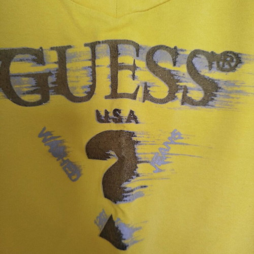 Guess women's t-shirt used, yellow, size S/M