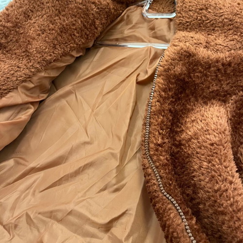 Teddy jacket like new, warm cinnamon color
