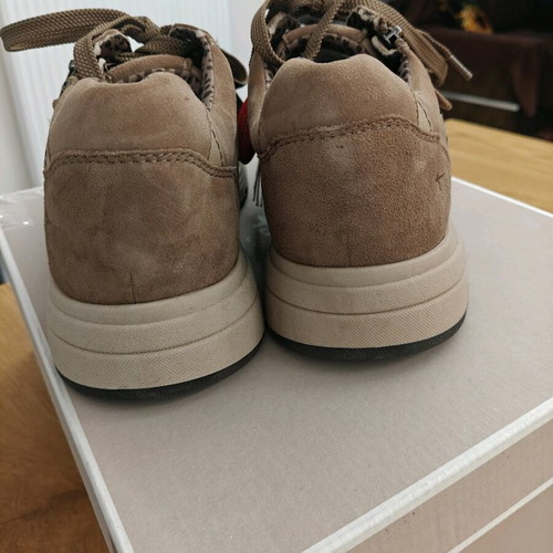 Tamaris comfort athletic shoes new, leather suede beige brown