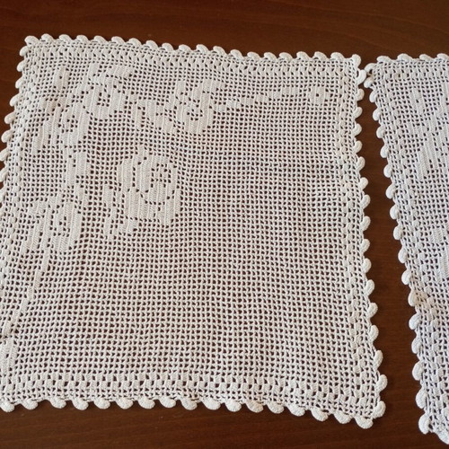 Hand-embroidered display napkins, set of 5, 25x25 cm