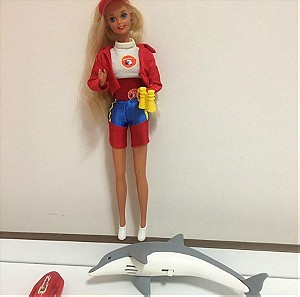 BAYWATCH BARBIE Doll with Dolphin & Accessories 1994 κούκλα με δελφίνι