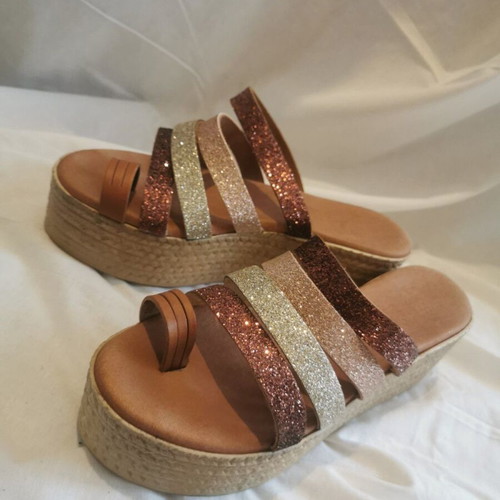 Women's sandals used brown size 38