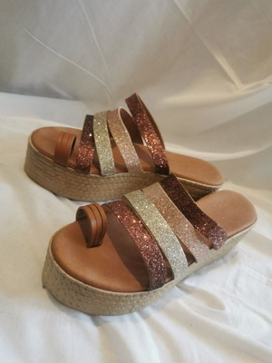 Women's sandals used brown size 38