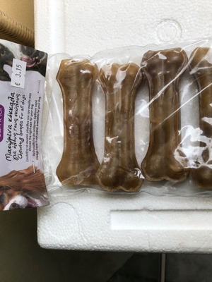 Pet Camelot solid natural bone from cowhide 10.16cm 30gr pack of 5 new