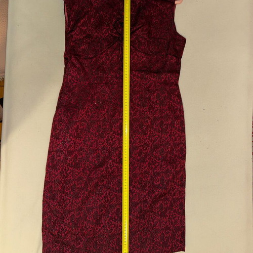 Vintage burgundy brocade lurex dress 60s/70s custom made