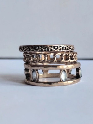 Set of 3 bronze rings, like new, size 59