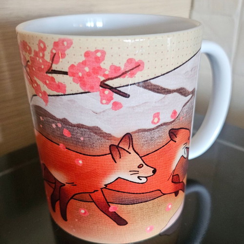 Mug Japan foxes design new