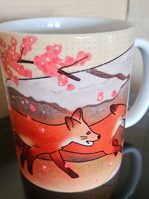 Mug Japan foxes design new
