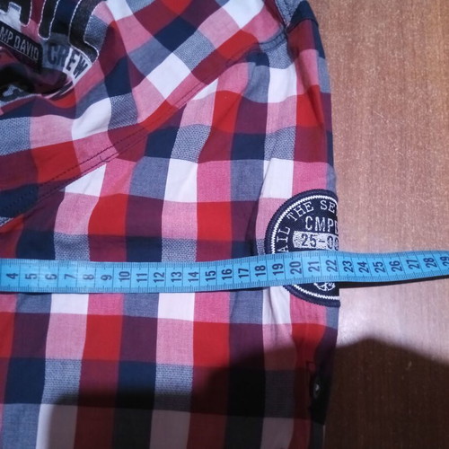 Camp David plaid shirt used, men's size L, red and blue