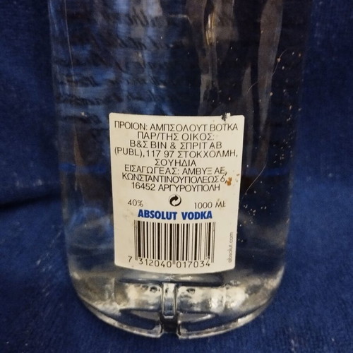 Absolut vodka 1L new
