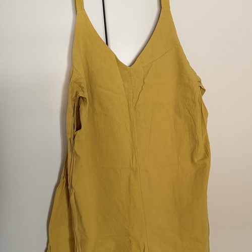 Shein yellow mustard jumpsuit shorts used, size S