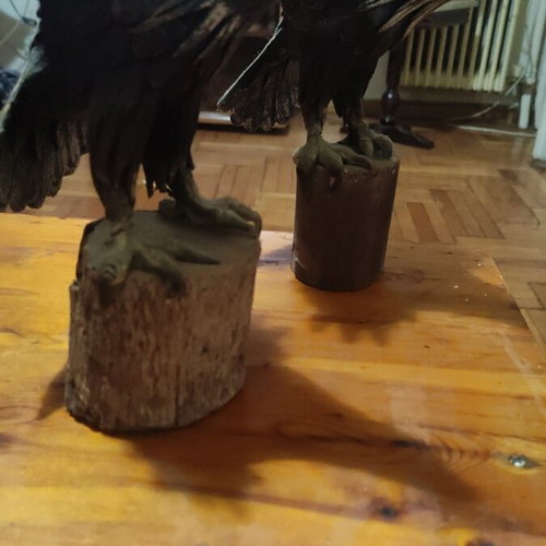 Wooden eagle souvenirs used, large pair