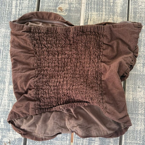 Zara strapless top like new, brown with ruching and buttons