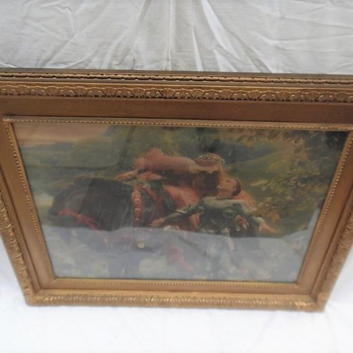English painting La Belle Dame Sans Merci with carved frame