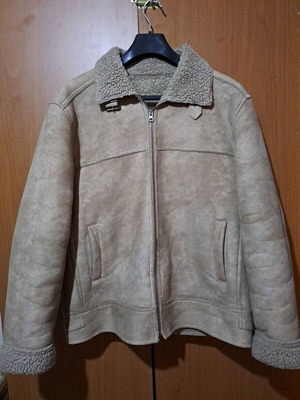 Ανδρικό μπουφάν Zara μεταχειρισμένο, μέγεθος XXL, μπεζ με συνθετική γούνα