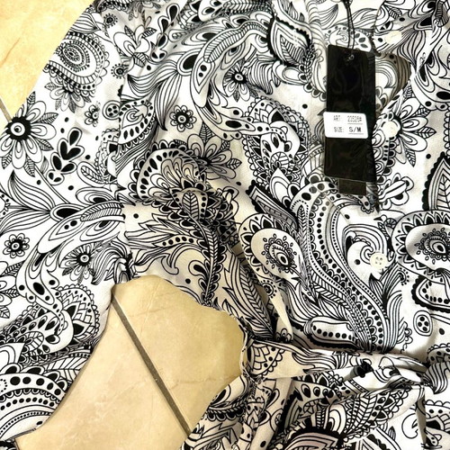 Jasmine long-sleeve dress black and white new, mini with belt