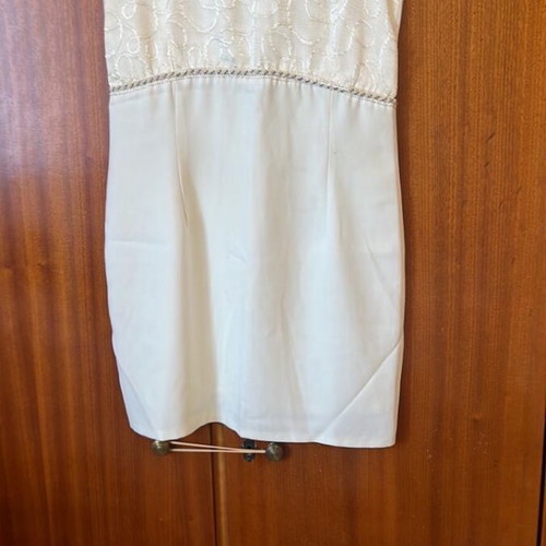 White elegant dress like new, size S, Made in Greece