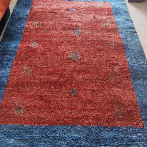 Handmade Persian Gabbeh rug used 2.30x3 meters wool