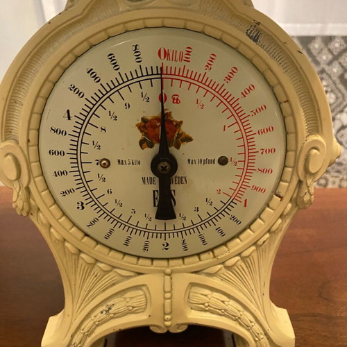 EKS 5 Kar Mechanical Kitchen Scale like new, vintage Art Nouveau style
