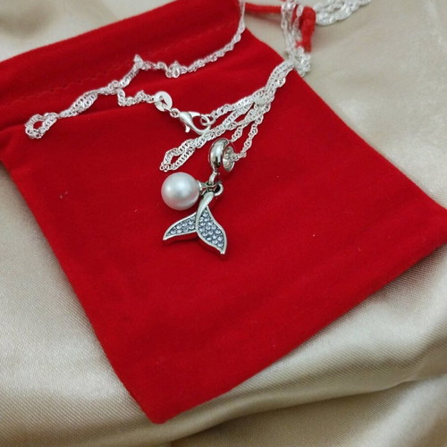 Silver chain 925 twisted 60 cm with mermaid new