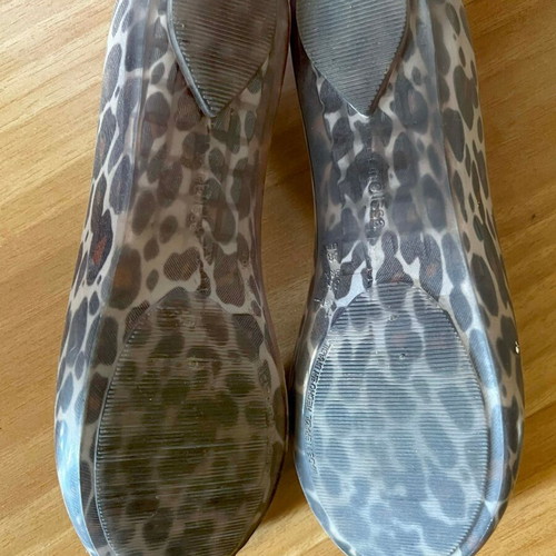 Melissa Ultragirl ballet flats used, beige leopard transparent pvc