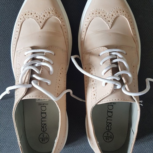 Oxford women's shoes used, size 38, pink-nude